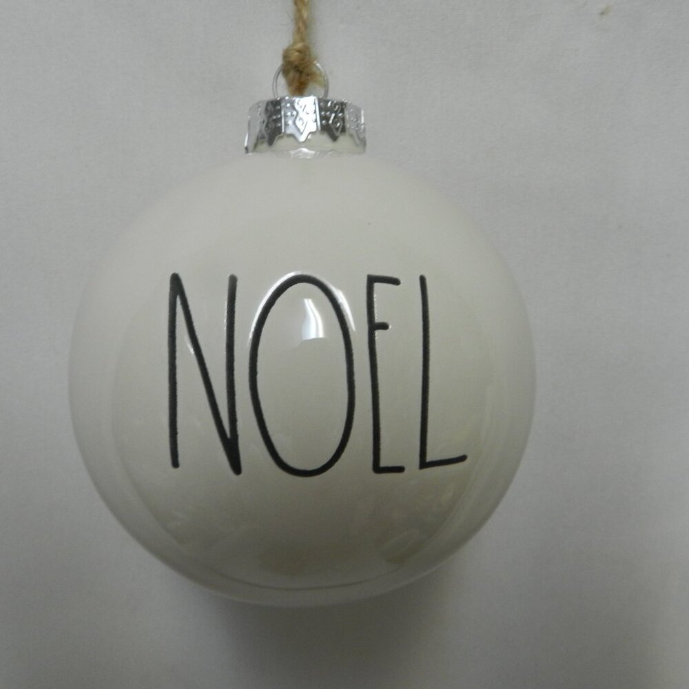 Rae Dunn Christmas Holiday NOEL ceramic large round Ornament 3.5"